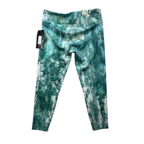 Saucony Womens Scout Series Leggings M Green Watercolor Pattern - Picture 9 of 12